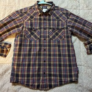 Patagonia Organic Cotton Plaid Button Up Shirt Mens XS Western Style Fall 2013